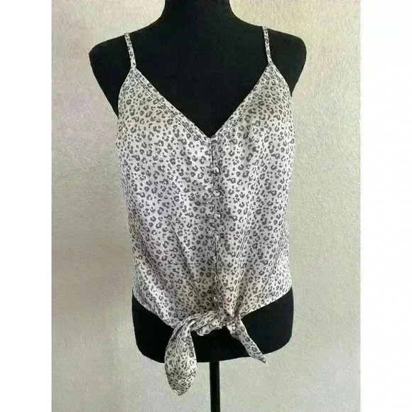 Abercrombie & Fitch Leopard print front tie camisole women size Small - Picture 1 of 8